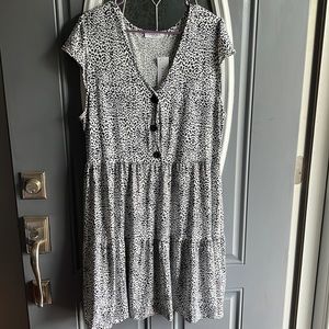 NAVY CHEETAH BABYDOLL DRESS